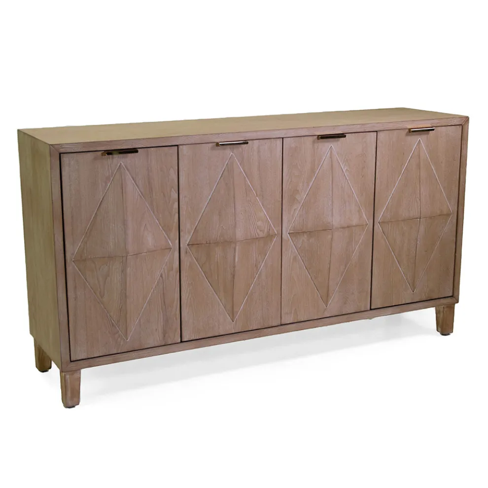 Innenschrank mit 4 Türen mit MDF-Furnier und Tannenholzfüßen - Tempesta