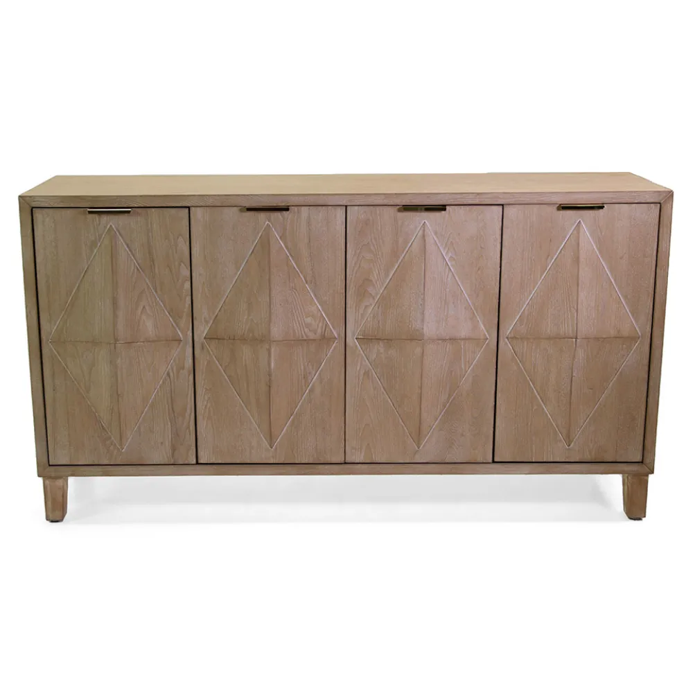 Innenschrank mit 4 Türen mit MDF-Furnier und Tannenholzfüßen - Tempesta
