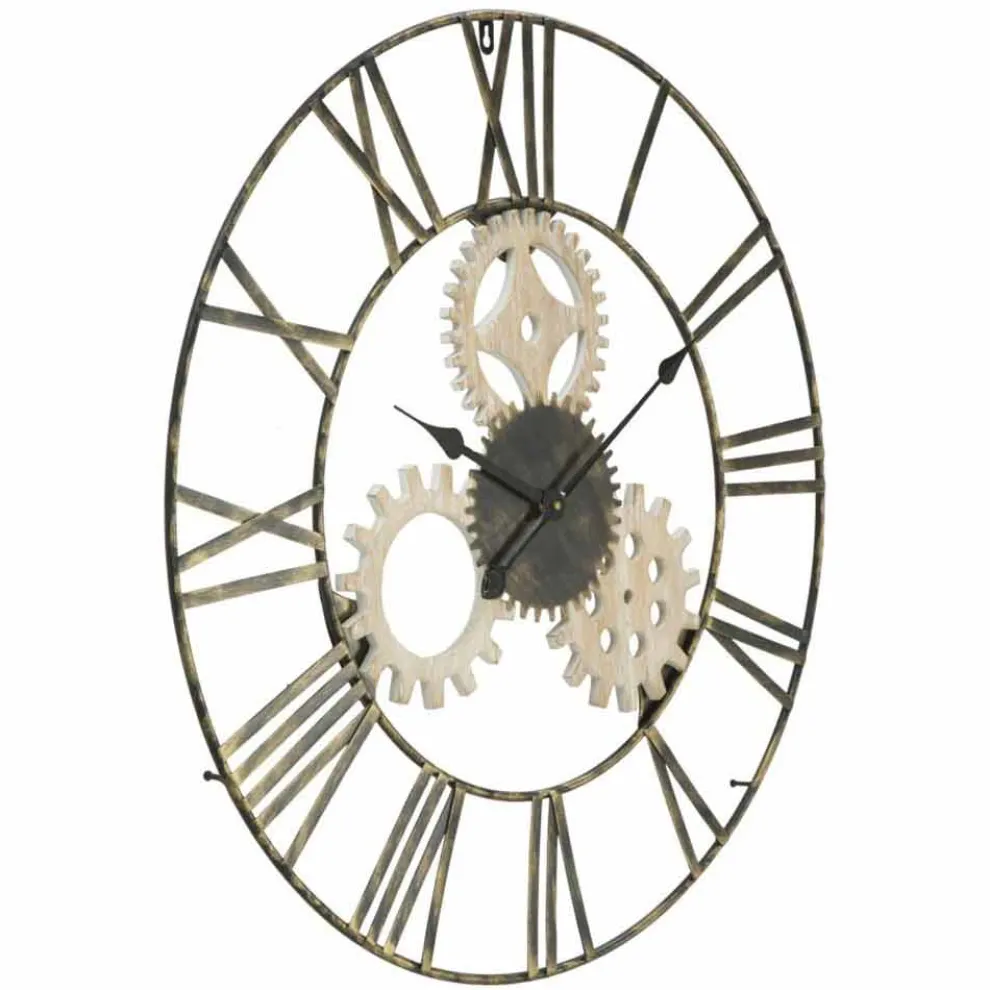 Runde Wanduhr Durchmesser 70 cm Modernes Design aus Eisen und MDF - Jutta