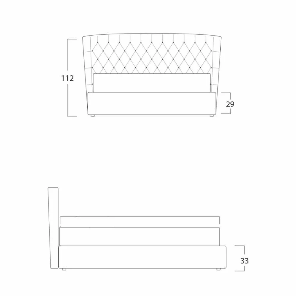 Doppelbett ohne Box, zeitgemäßes Design, Selene by Bolzan