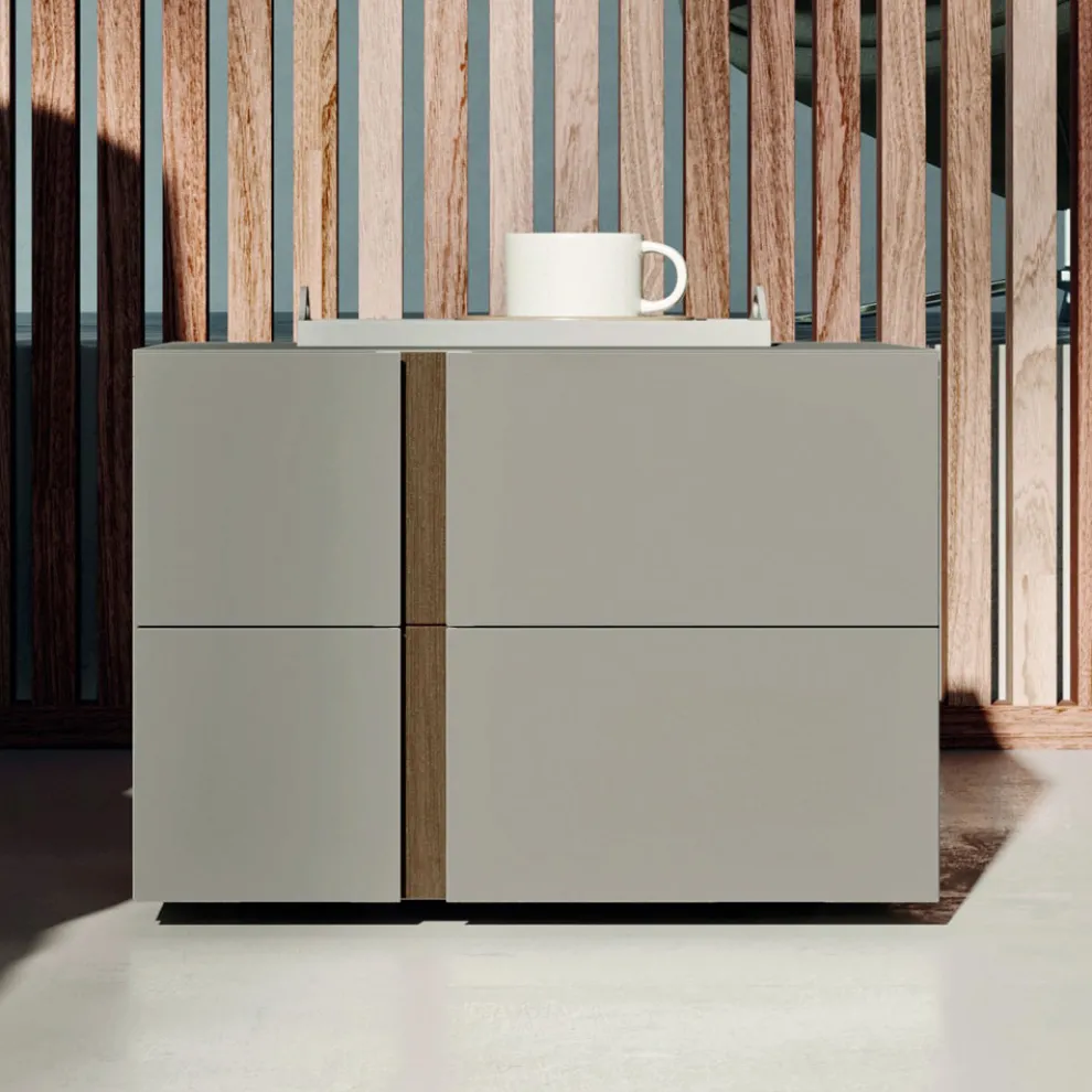 Schlafzimmer mit 4 Elementen Moderner Stil Made in Italy Hohe Qualität - Minorco