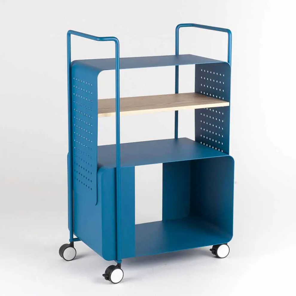 Designwagen aus Stahl mit Eschendeckel Made in Italy - Murella