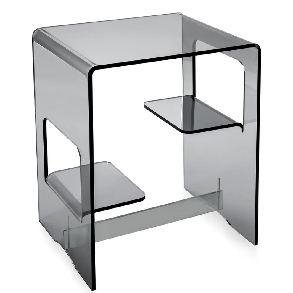 Nachttisch aus transparentem oder geräuchertem Plexiglas Made in Italy - Lollao
