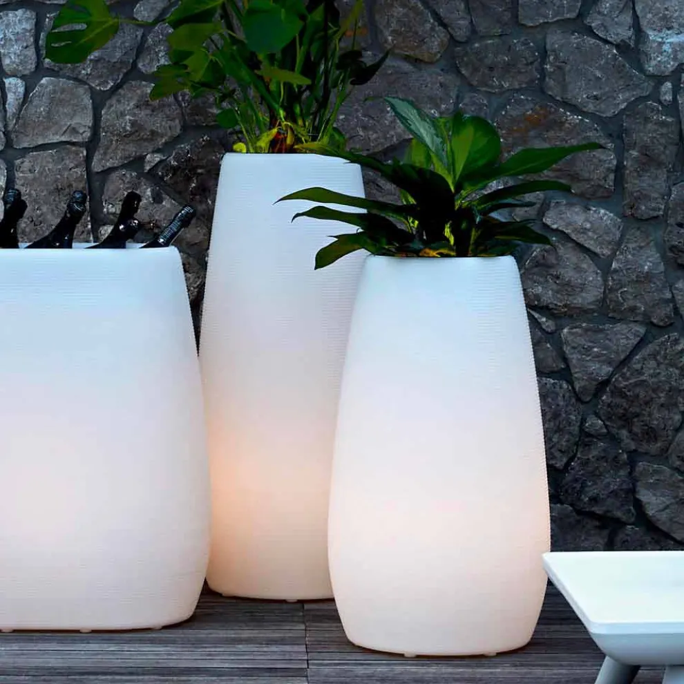 Pflanzgefäßvase aus leuchtendem Kunststoff, Design in 3 Größen, 2 Stück - Pandora von Myyour