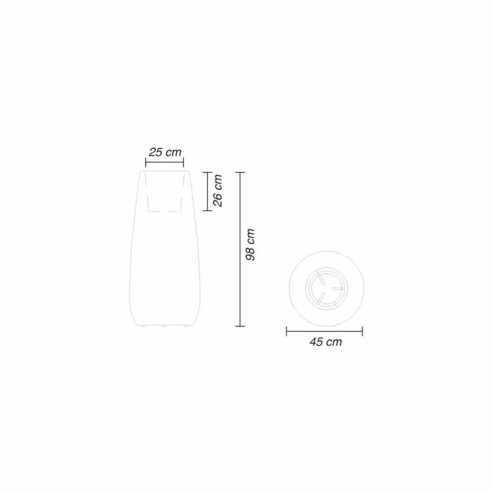 Pflanzgefäßvase aus leuchtendem Kunststoff, Design in 3 Größen, 2 Stück - Pandora von Myyour