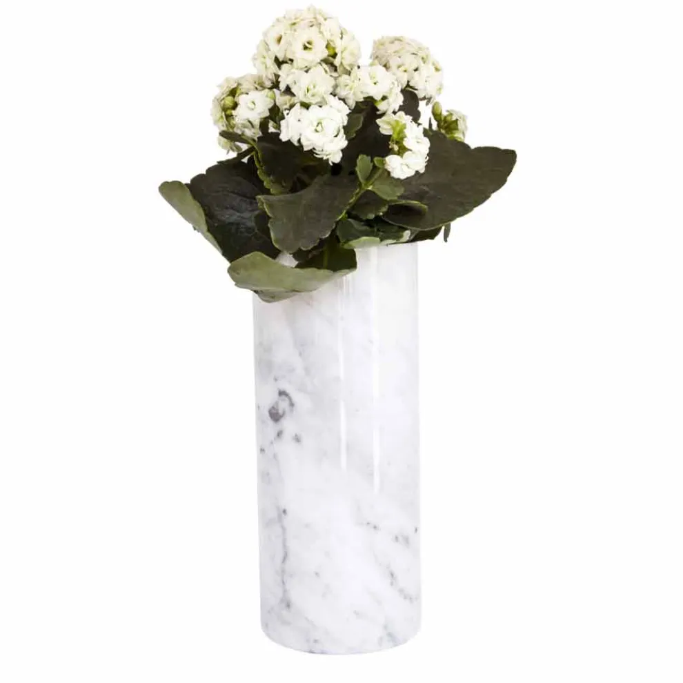 Weiße Carrara Marmor dekorative Vase Made in Italy Design - Nevea