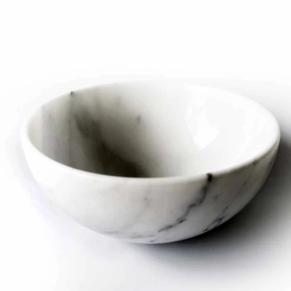 Zusammensetzung von 4 Schalen aus weißem Carrara-Marmor Made in Italy - Cremina