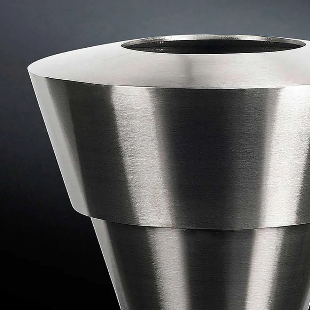 Dekorative Innenvase aus satiniertem Stahl Made in Italy - Gardeno