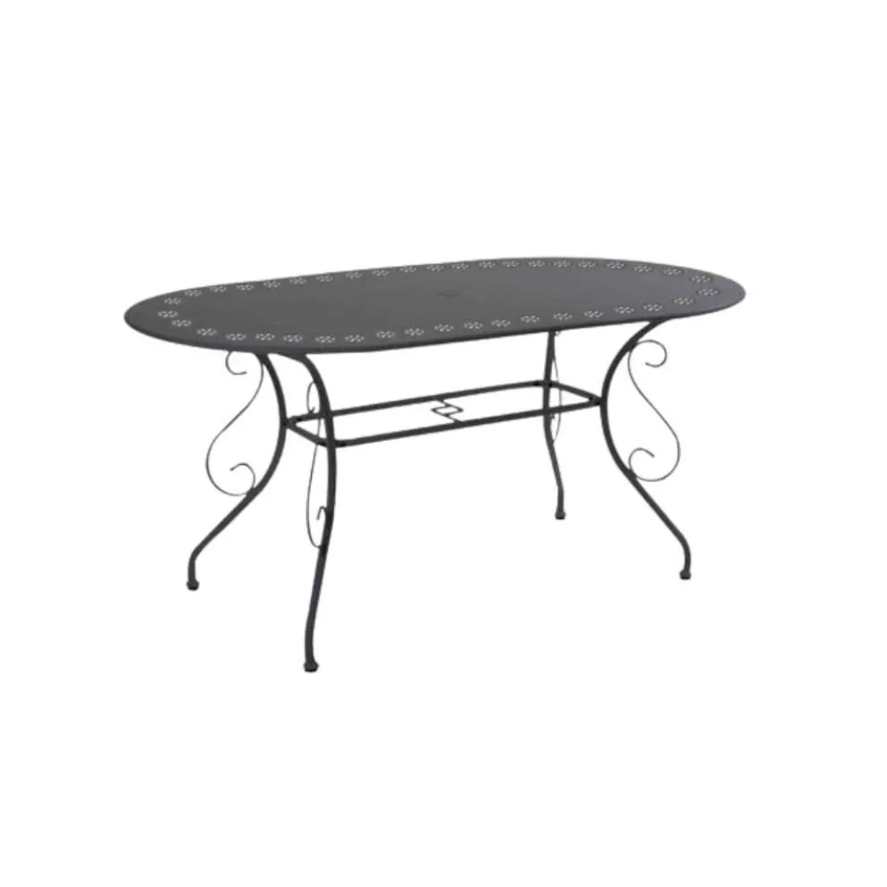 Ovaler Gartentisch ganz aus Metall - Archiv