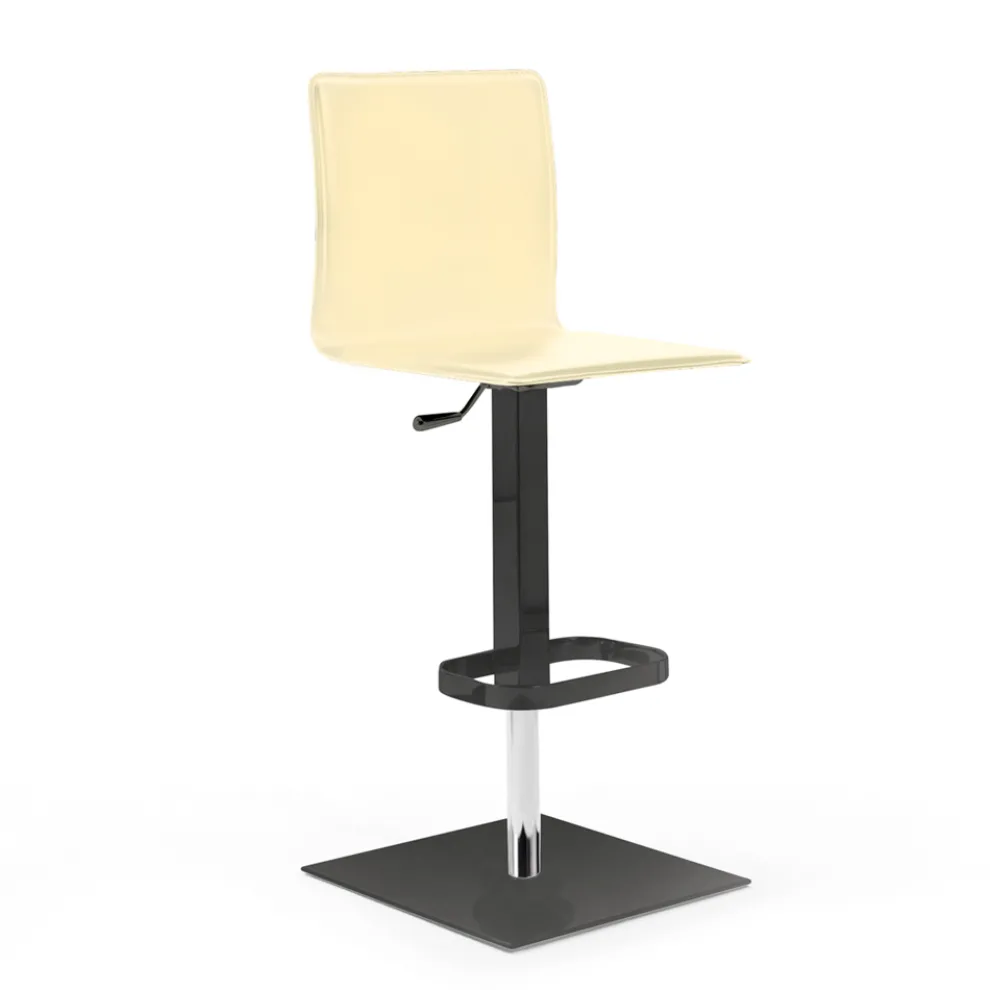 Küchenhocker aus Leder mit drehbarem Gaslift, hergestellt in Italien – Schmuck