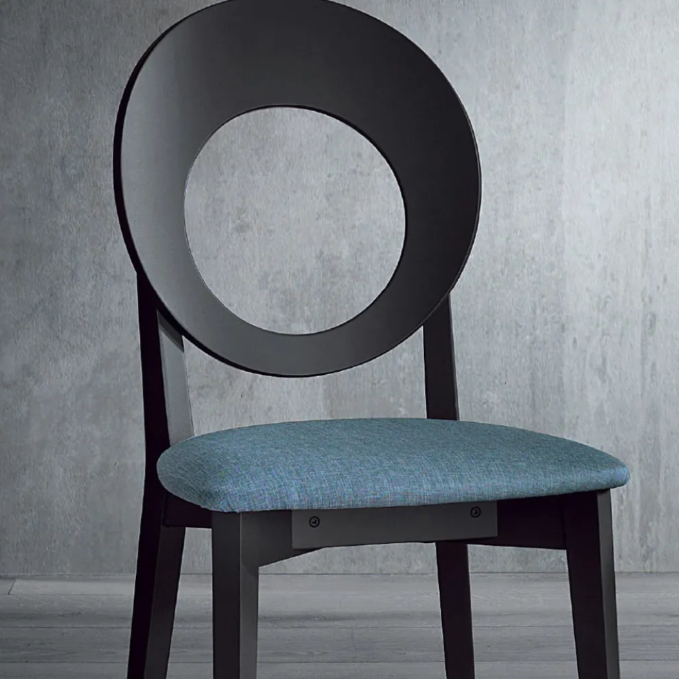 Küchenstuhl aus Holz und Stoff Modernes Design Made in Italy - Marrine