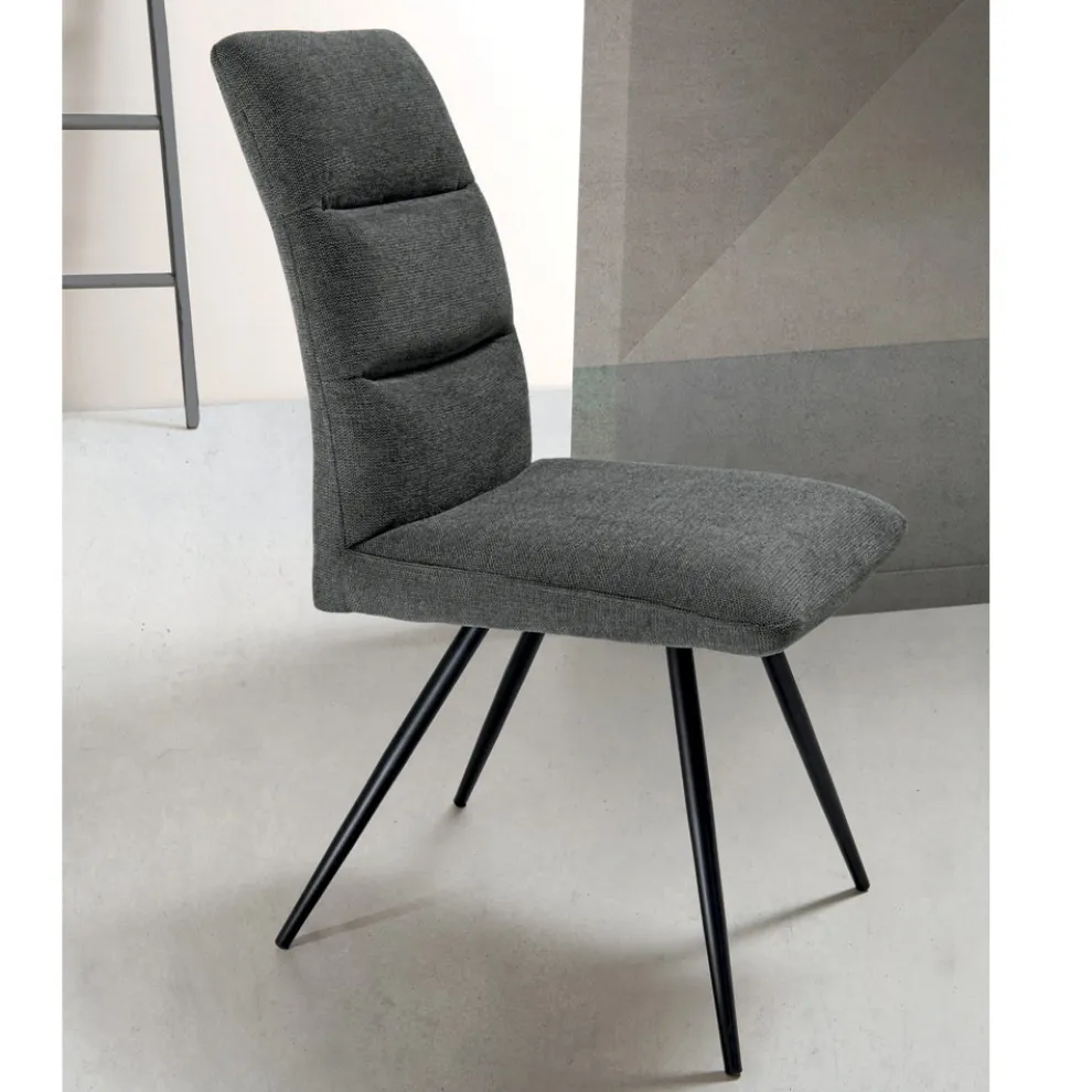 Küchenstuhl aus Stoff mit lackierter Metallstruktur 2 Stück - Rodrigo