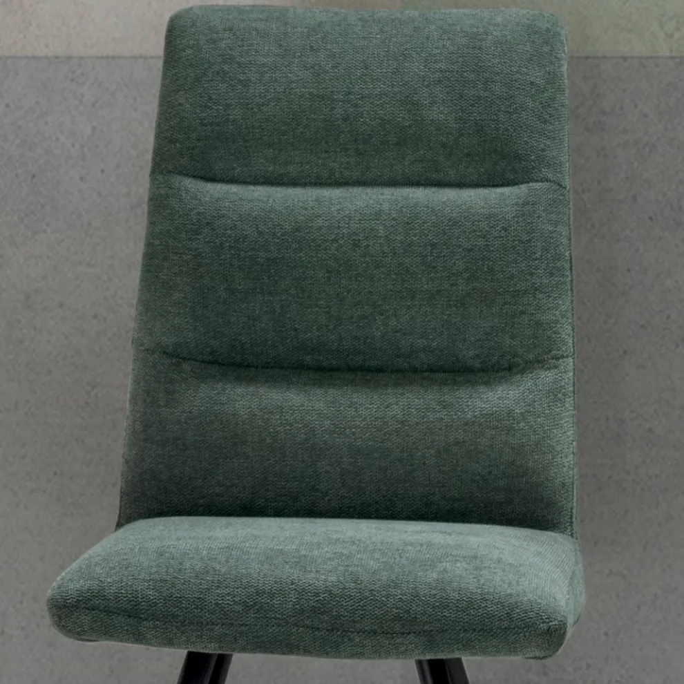 Küchenstuhl aus Stoff mit lackierter Metallstruktur 2 Stück - Rodrigo