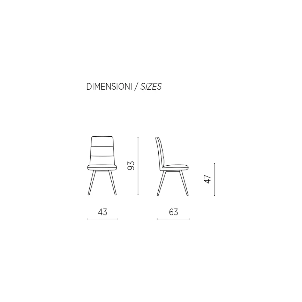 Küchenstuhl aus Stoff mit lackierter Metallstruktur 2 Stück - Rodrigo