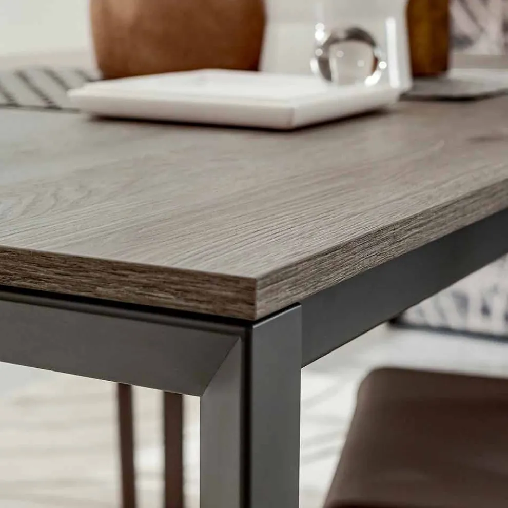 Küchentisch mit Melaminplatte und Metallgestell Made in Italy - Spilla