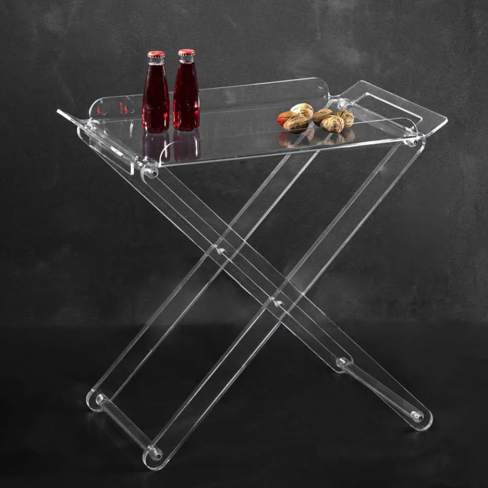 Klapptisch mit transparentem Acrylglastablett - Makete