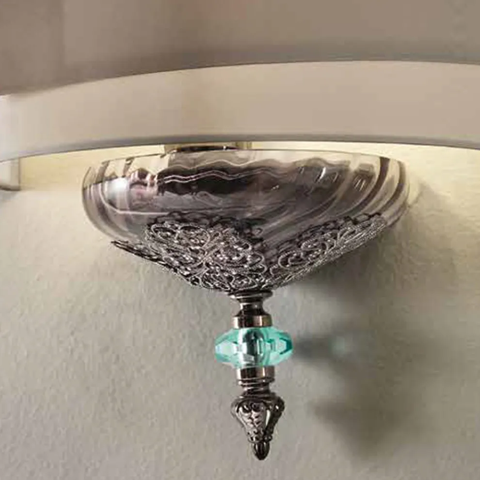 Klassische italienische Glaswandlampe mit Lampenschirm - Magrena
