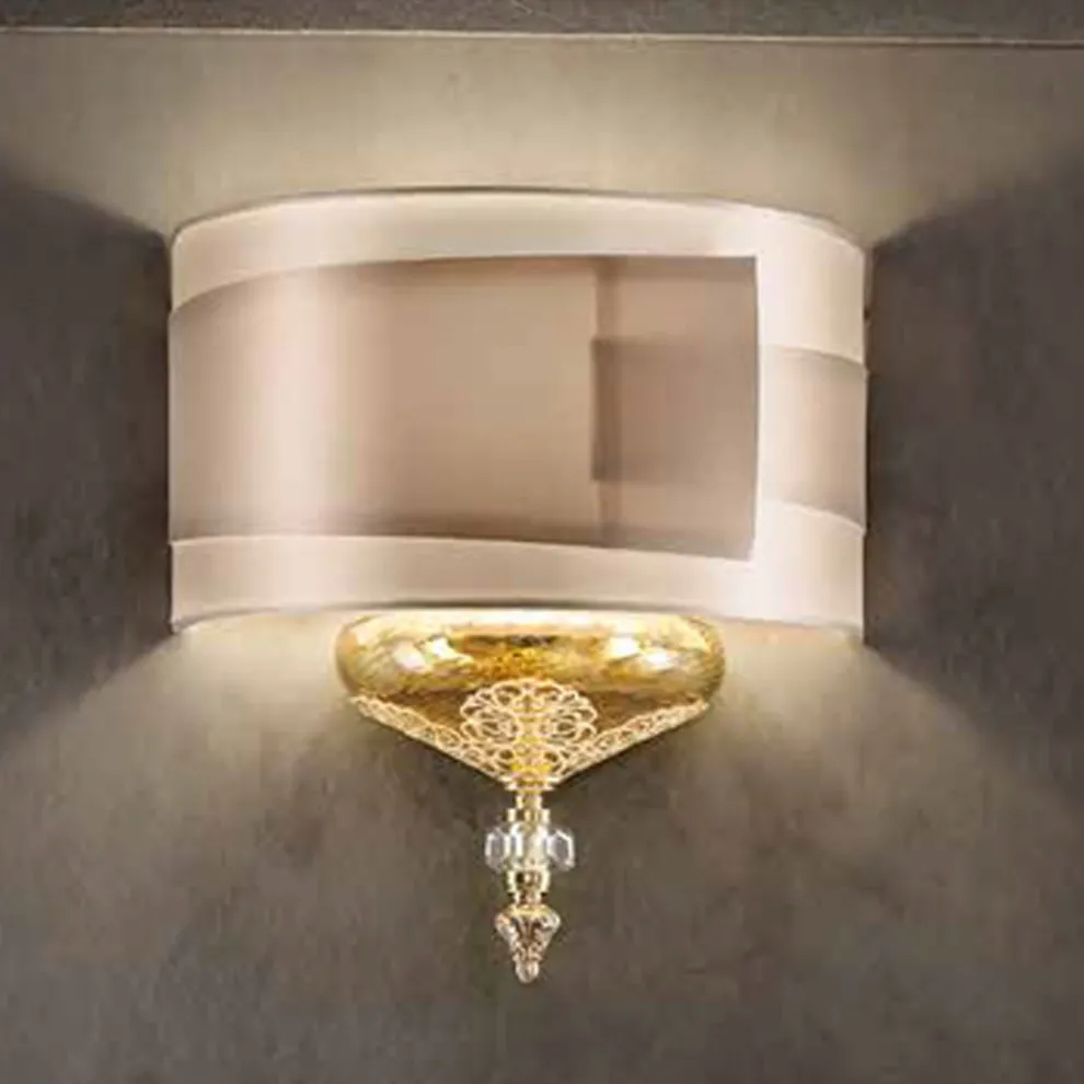 Klassische italienische Glaswandlampe mit Lampenschirm - Magrena