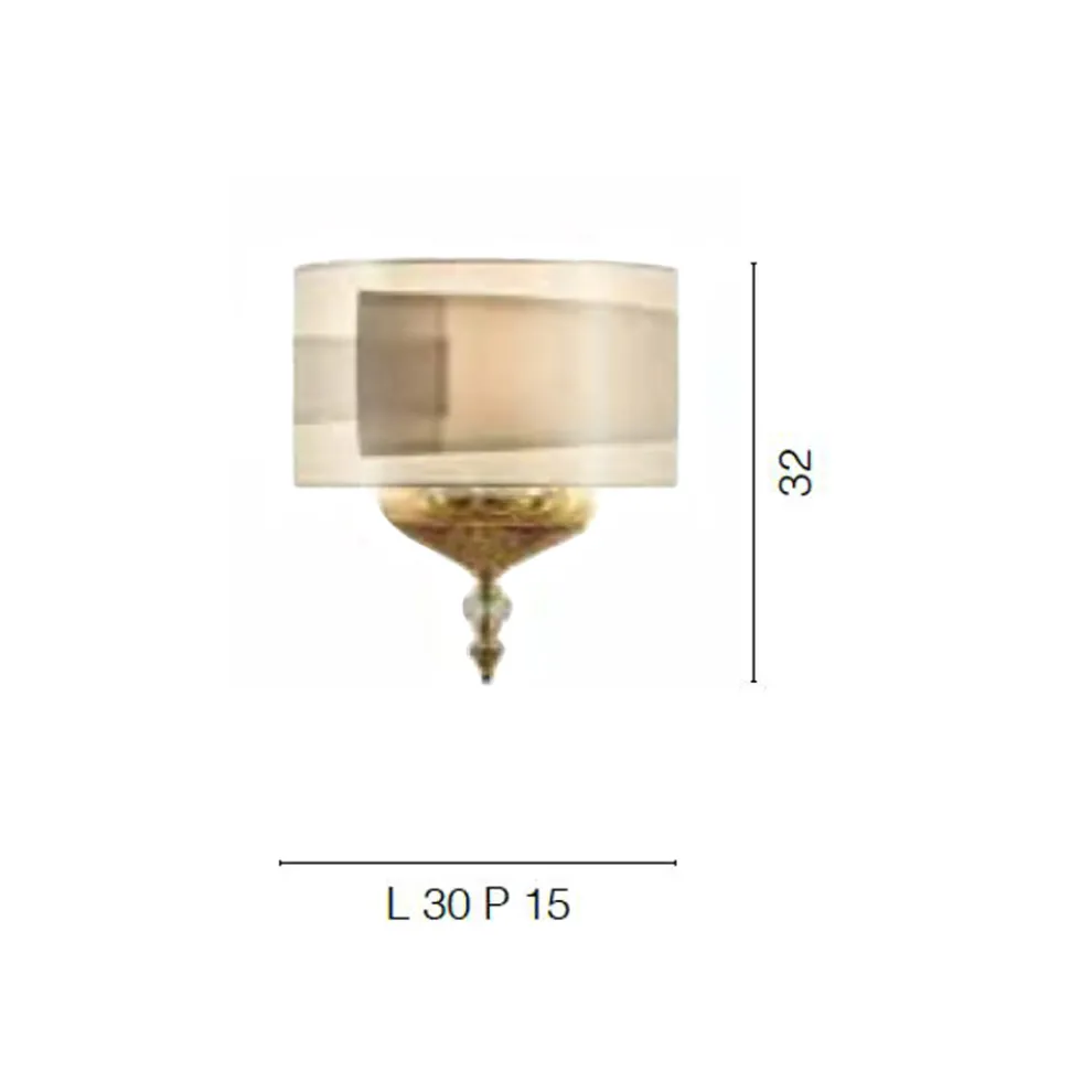 Klassische italienische Glaswandlampe mit Lampenschirm - Magrena