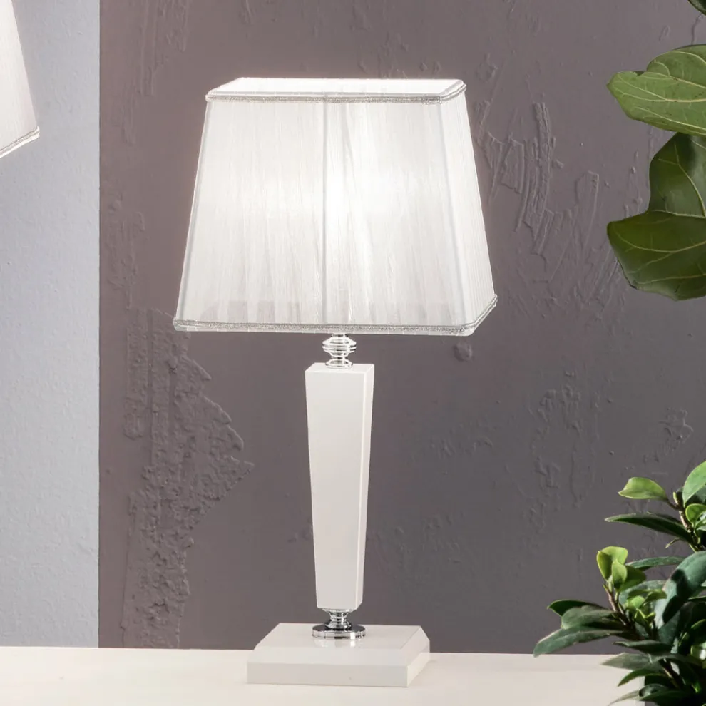 Klassische italienische handgefertigte Tischlampe und Schirm aus Glas - Malaysia