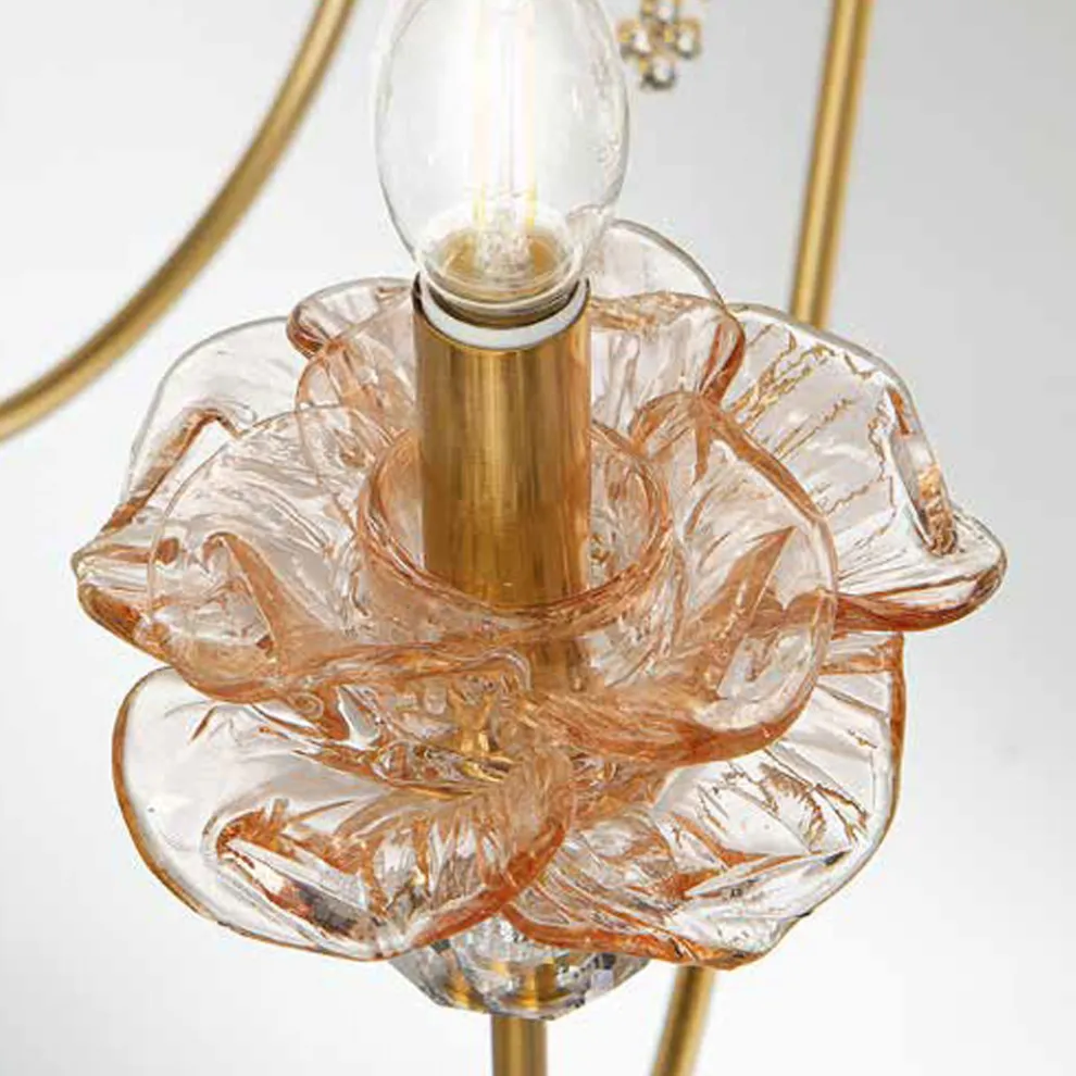 Klassische 6-Licht-Wandlampe aus Glas, Kristall und Luxusmetall - Flandern