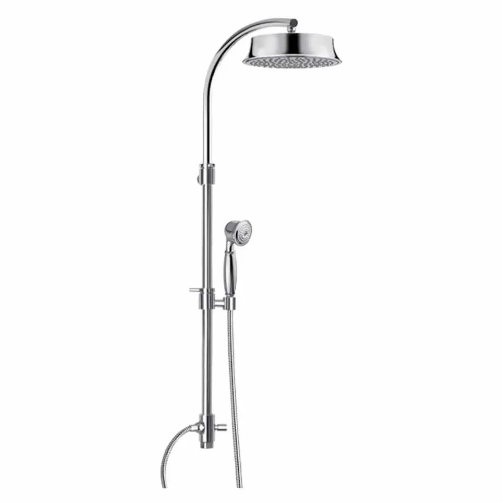 Klassische Messing-Duschsäule mit rundem Duschkopf Made in Italy - Yari