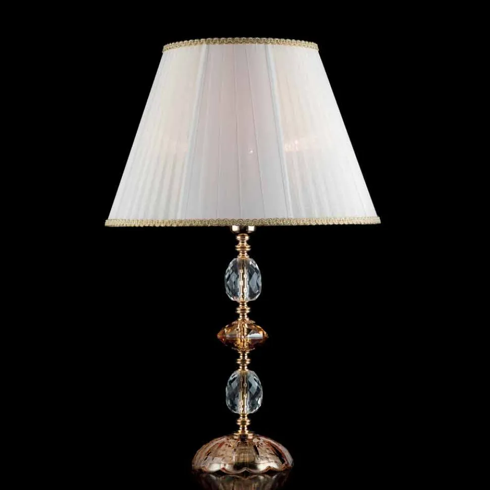 Klassische Tischlampe aus Kristall und Glas Belle, made in Italy