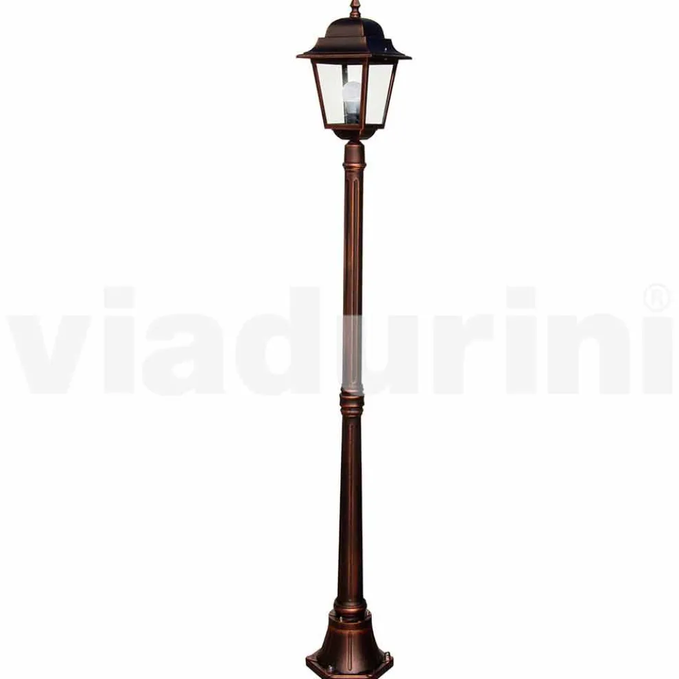 Klassischer Gartenlaternenpfahl aus Aluminium, hergestellt in Italien, Aquilina