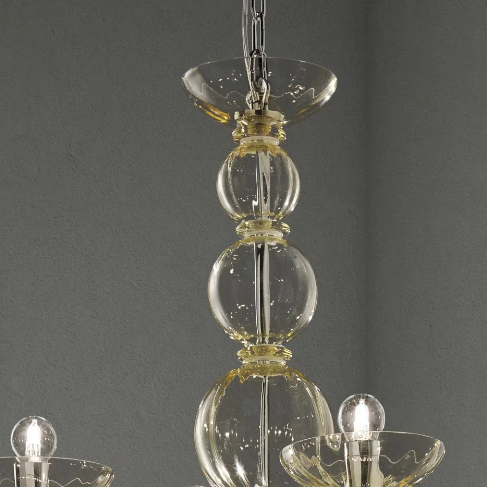 Klassischer Kronleuchter 12 Lichter aus venezianischem Glas Made in Italy - Foscarino