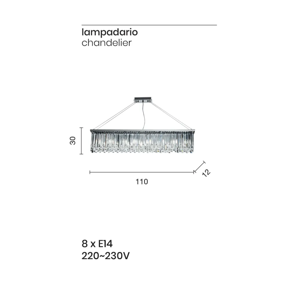 Klassischer Luxus-Hängeleuchter aus Metall und geschliffenem Kristall - Zolando