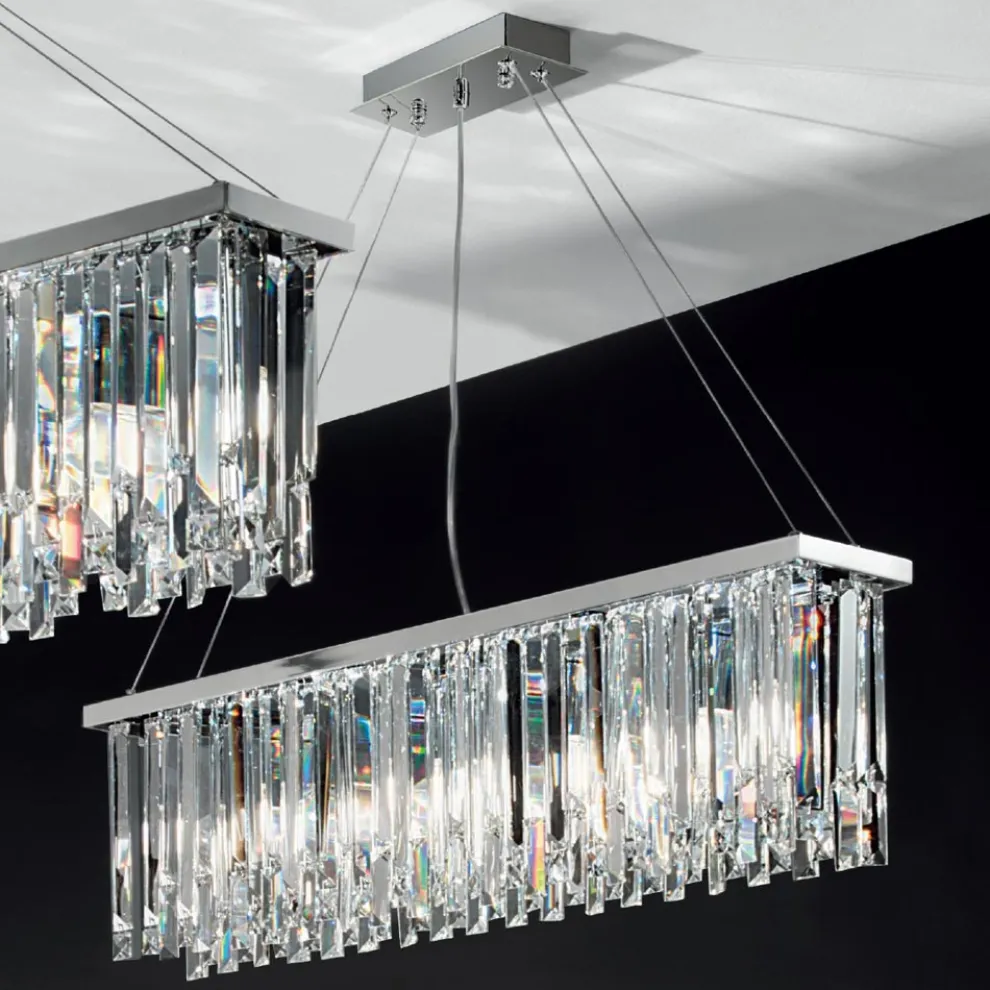 Klassischer Luxus-Hängeleuchter aus Metall und geschliffenem Kristall - Zolando