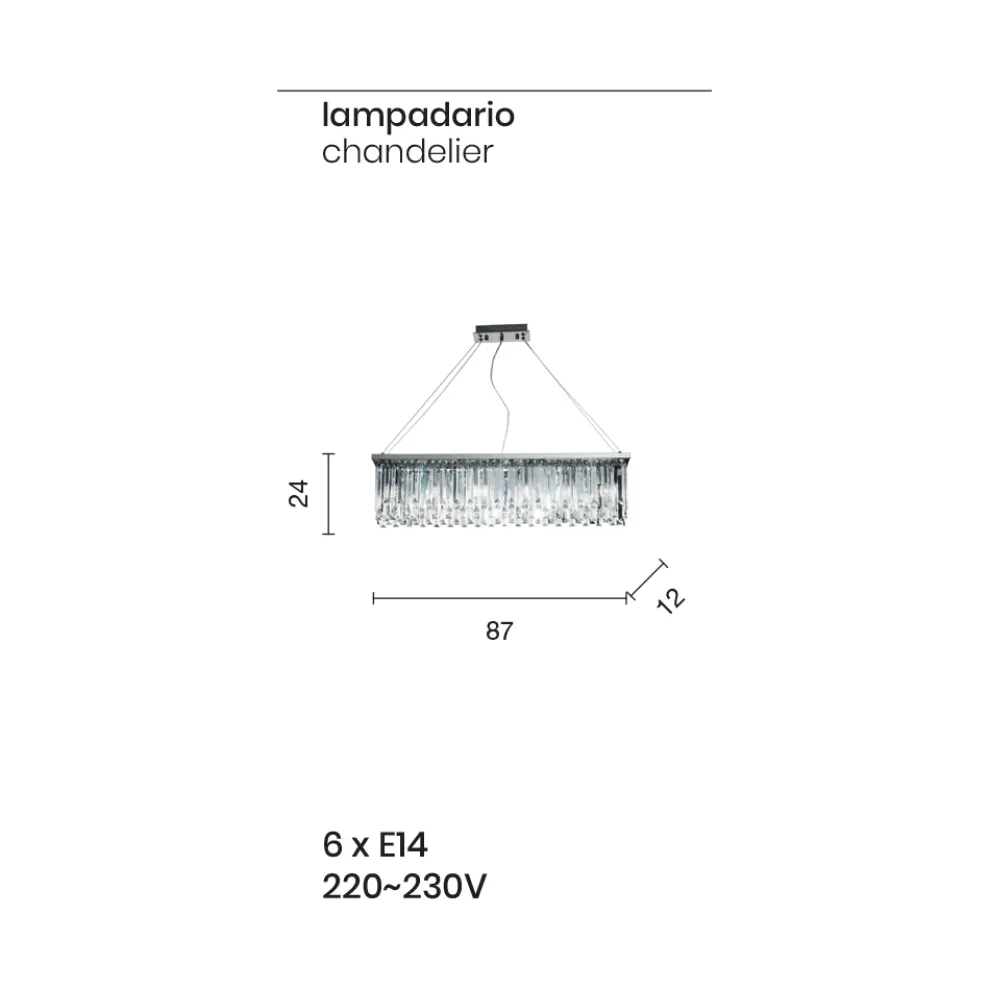 Klassischer Luxus-Hängeleuchter aus Metall und geschliffenem Kristall - Zolando
