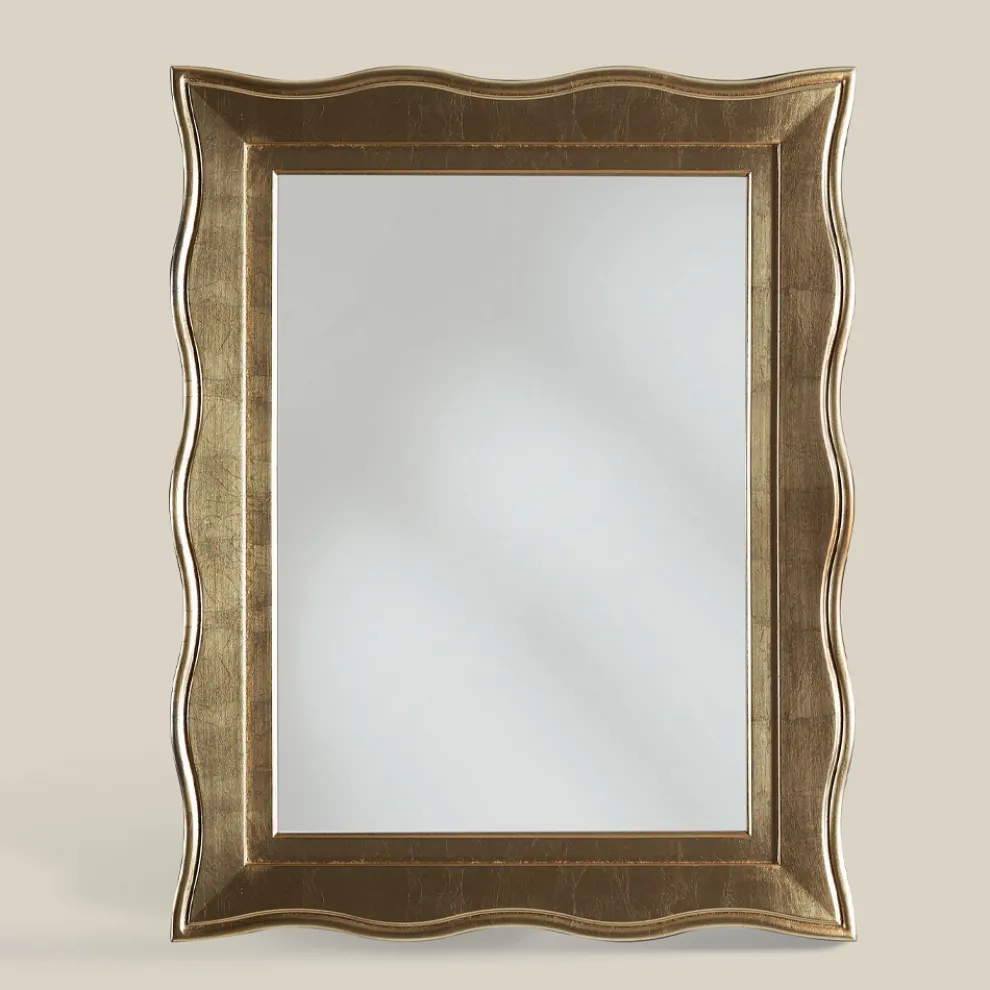 Klassischer Spiegel mit rechteckigem Goldrahmen Made in Italy - Florence