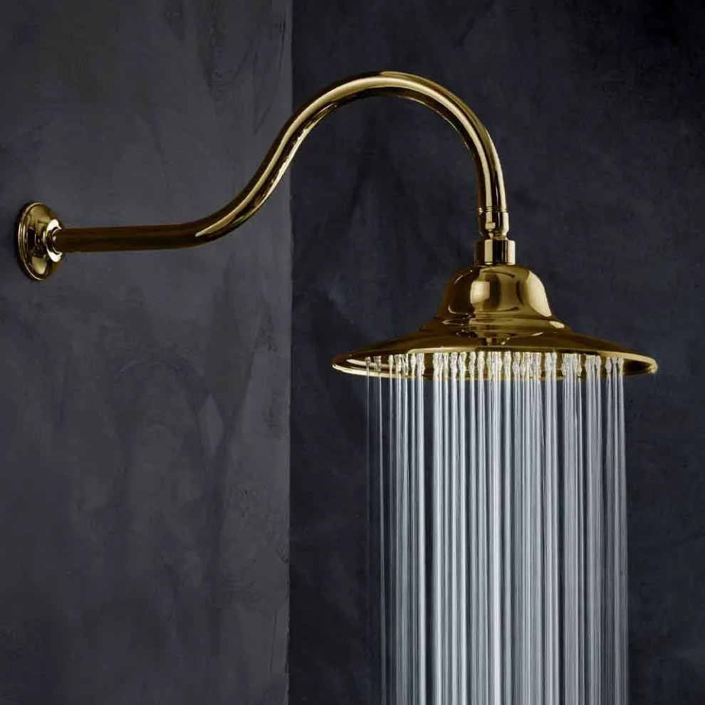 Klassischer Stahlduschkopf mit Messingduscharm Made in Italy - Jeko