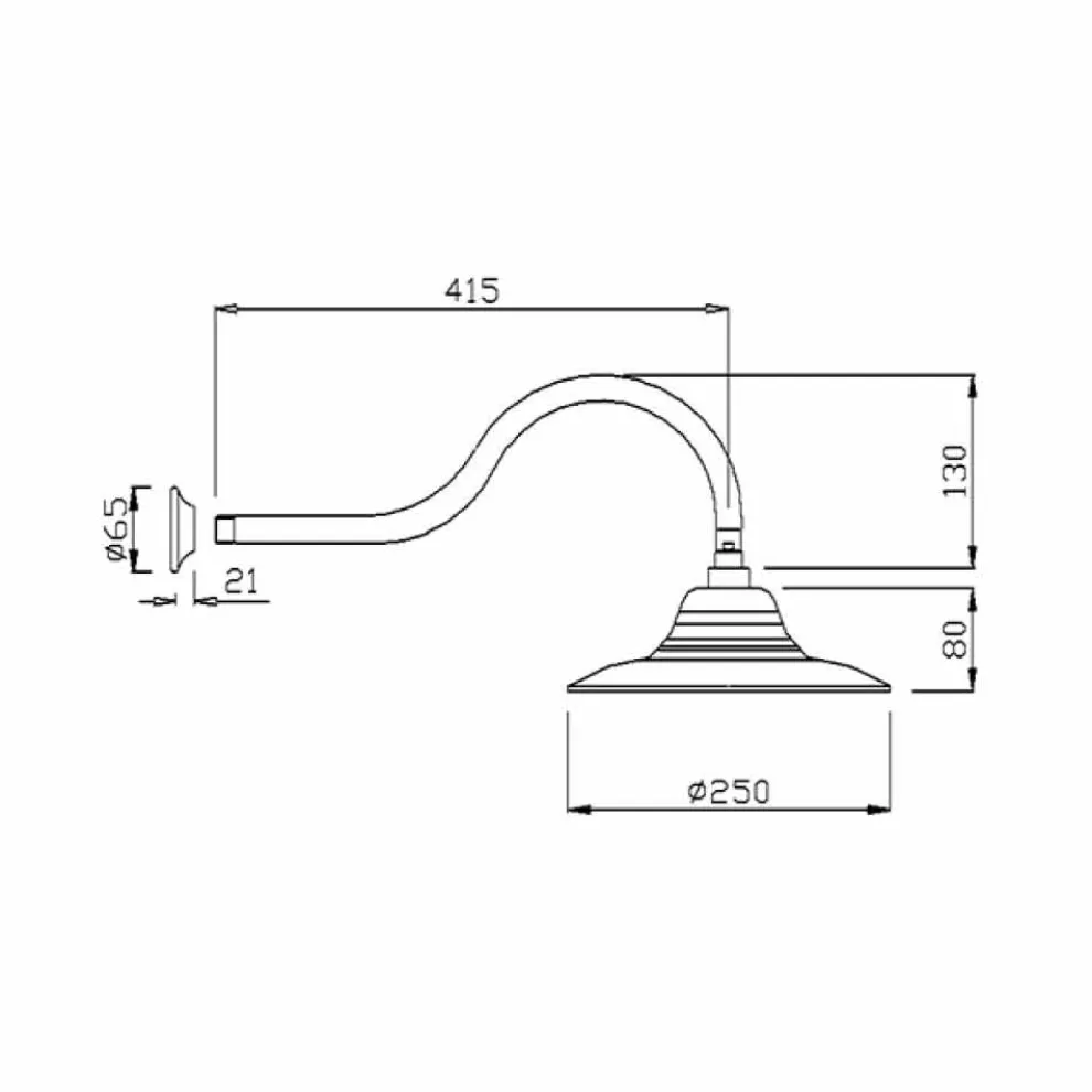 Klassischer Stahlduschkopf mit Messingduscharm Made in Italy - Jeko