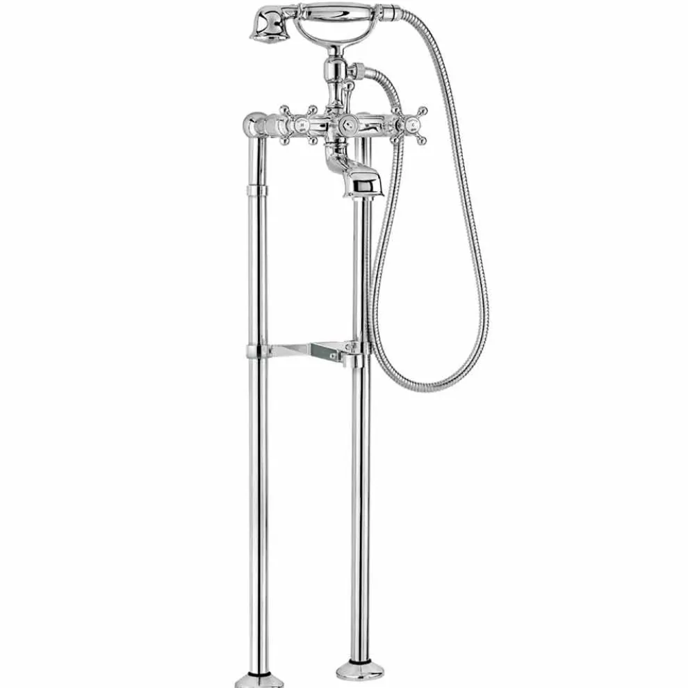 Klassischer Wasserhahn für Badewanne auf Messingsäulen Made in Italy - Enriko