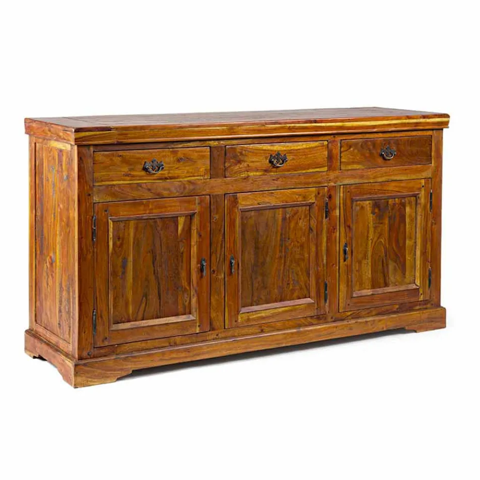 Klassisches Design Sideboard in massivem Akazienholz Rustikales Finish - Malaya