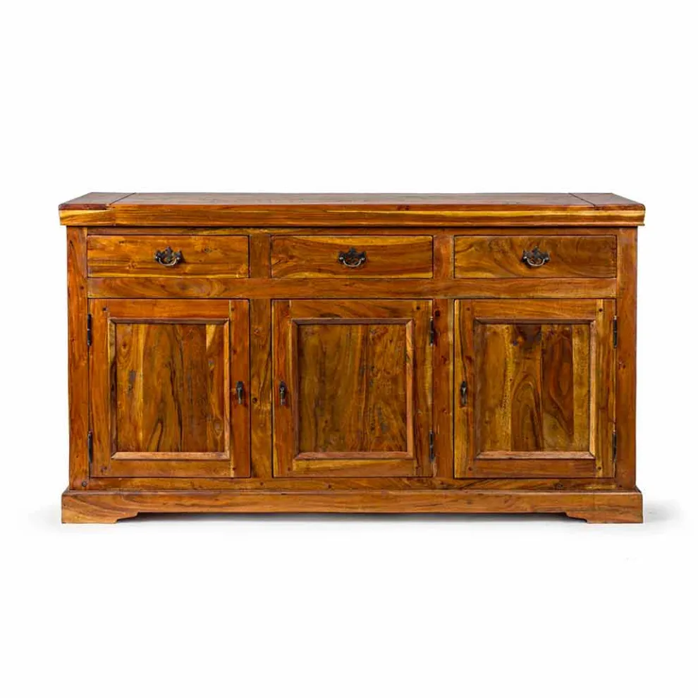 Klassisches Design Sideboard in massivem Akazienholz Rustikales Finish - Malaya