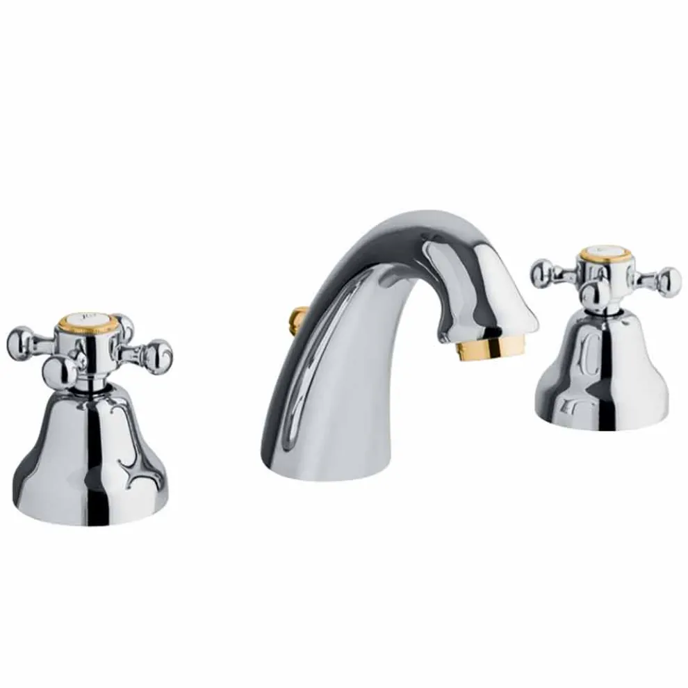 Klassisches Design 3-Loch-Waschtischmischer aus Messing Made in Italy - Lisca