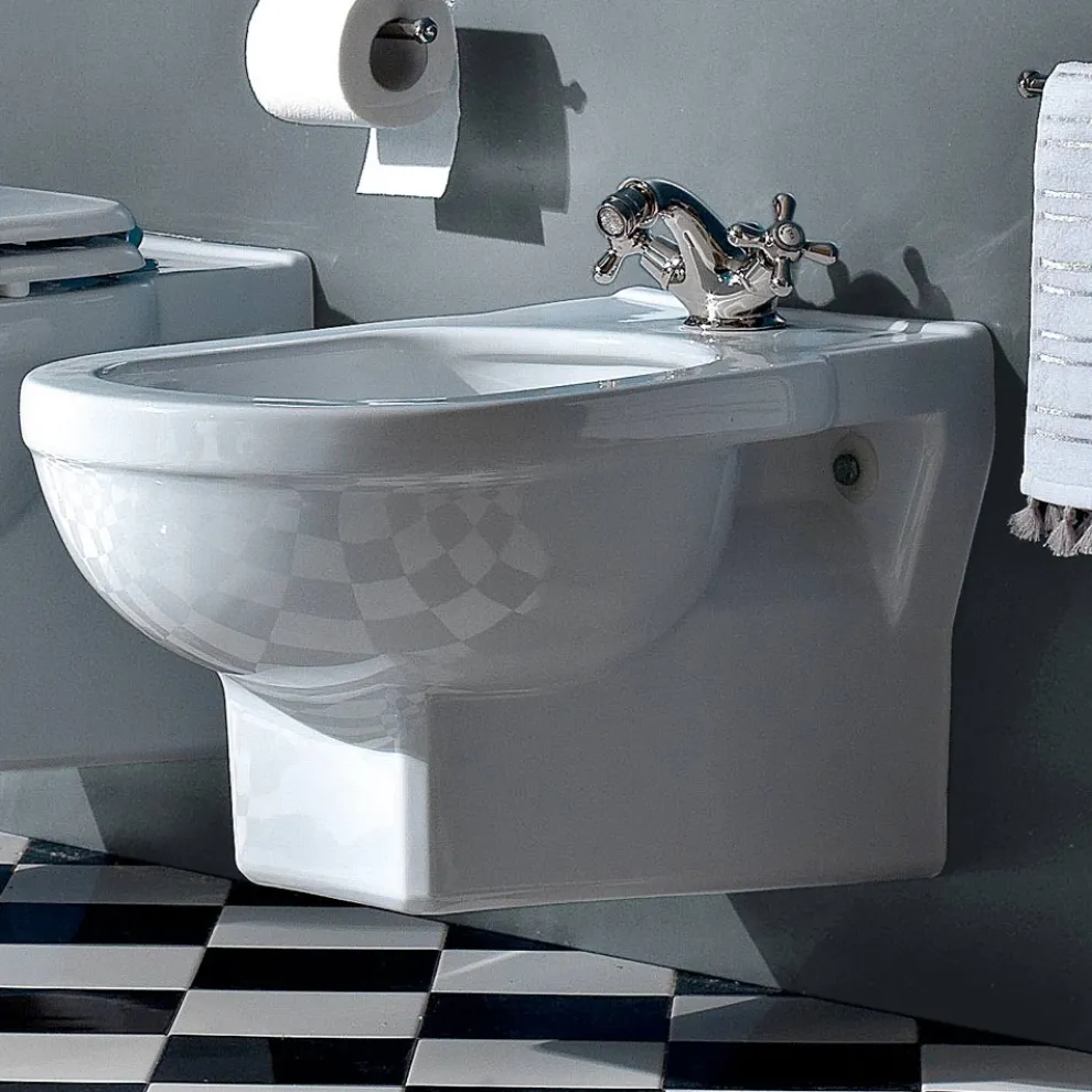 Klassisches Einloch-Bidet aus weißer Keramik Made in Italy - Marwa