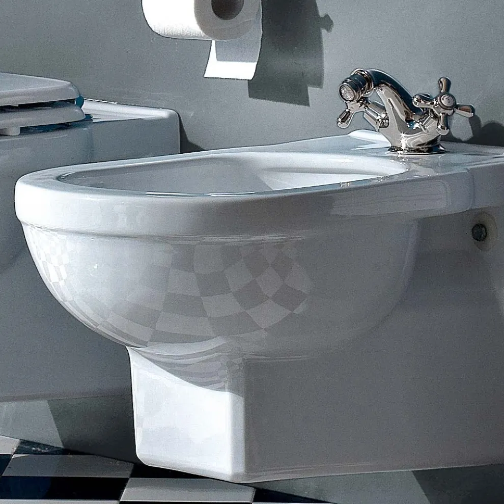 Klassisches Einloch-Bidet aus weißer Keramik Made in Italy - Marwa
