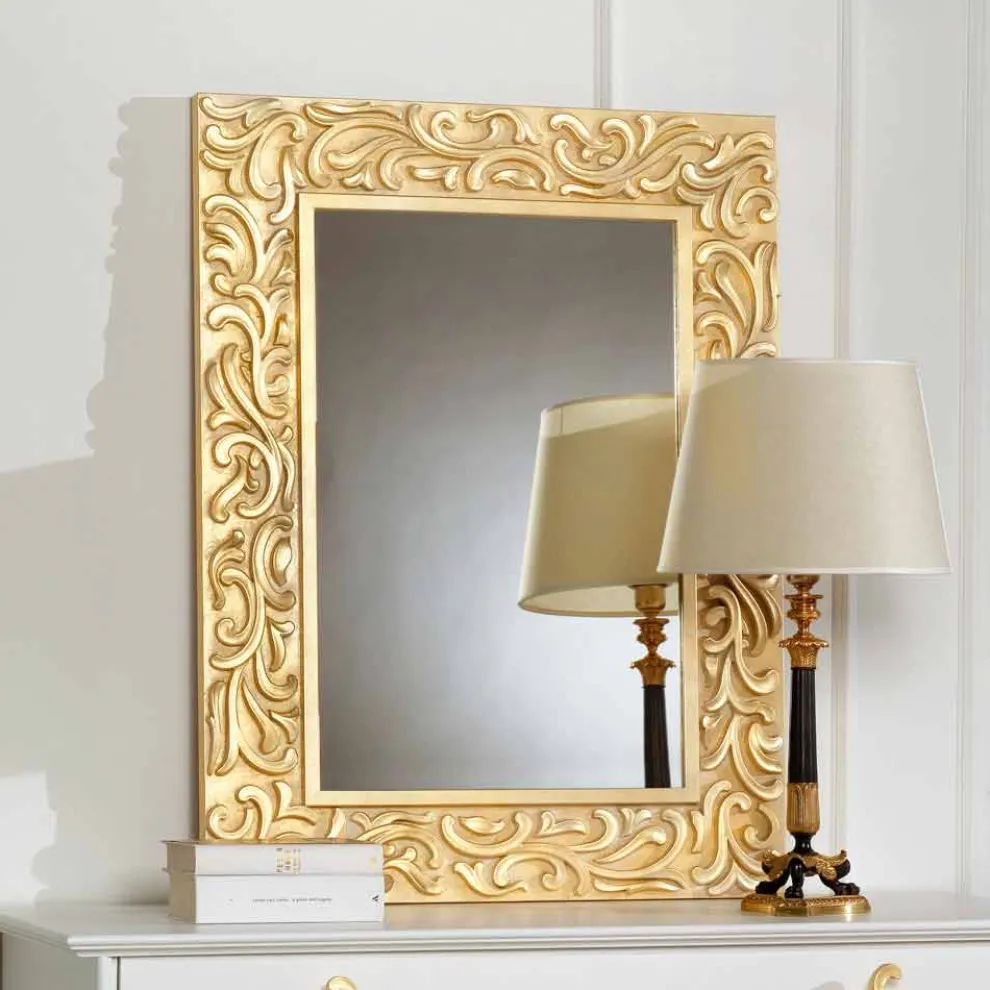 kleiner Standspiegel gold Pepa 75x100