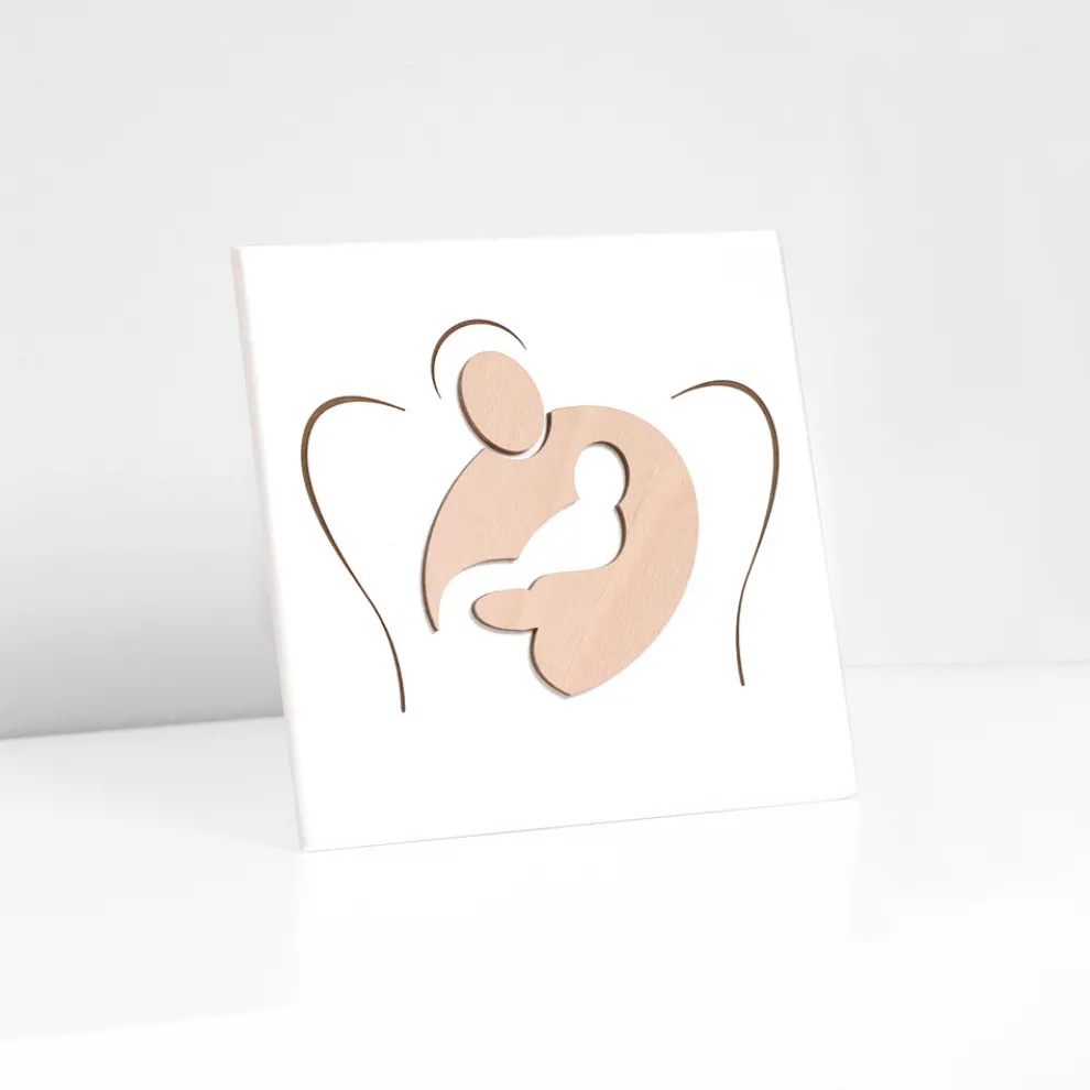 Kleines Bild mit der Lasergravur „Sweet Embrace“, hergestellt in Italien – Angelica