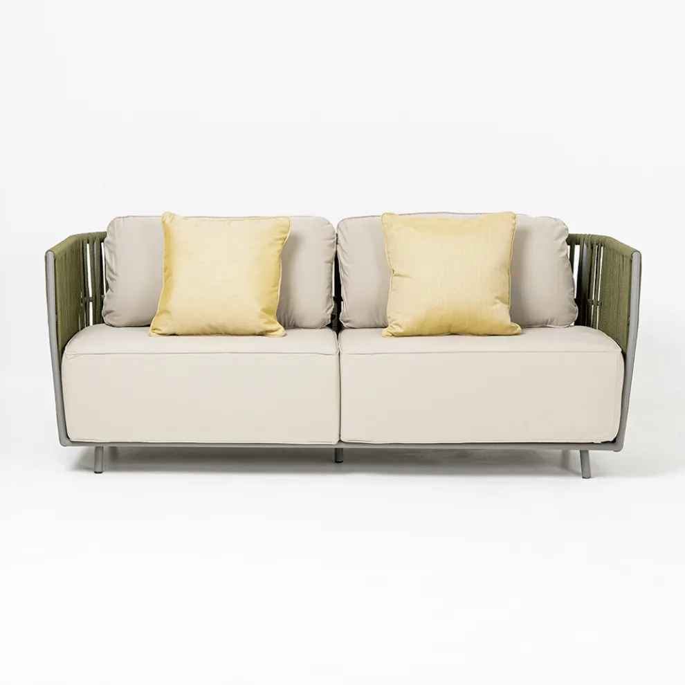 3-Sitzer Outdoor-Sofa aus Aluminium und Weben - Eugene