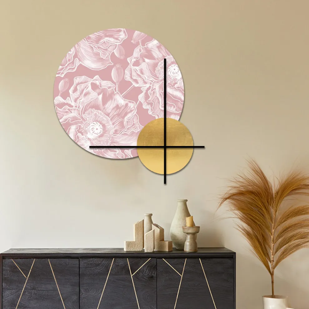 Komposition aus rosa oder grünen Holzplatten mit weißen Blumen, hergestellt in Italien – Fidschi