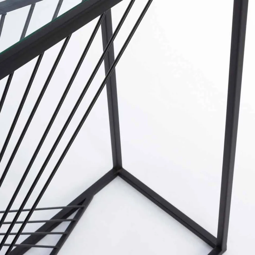 Konsole aus Stahl und Glas Modernes Design Original Spirale - Sasuke