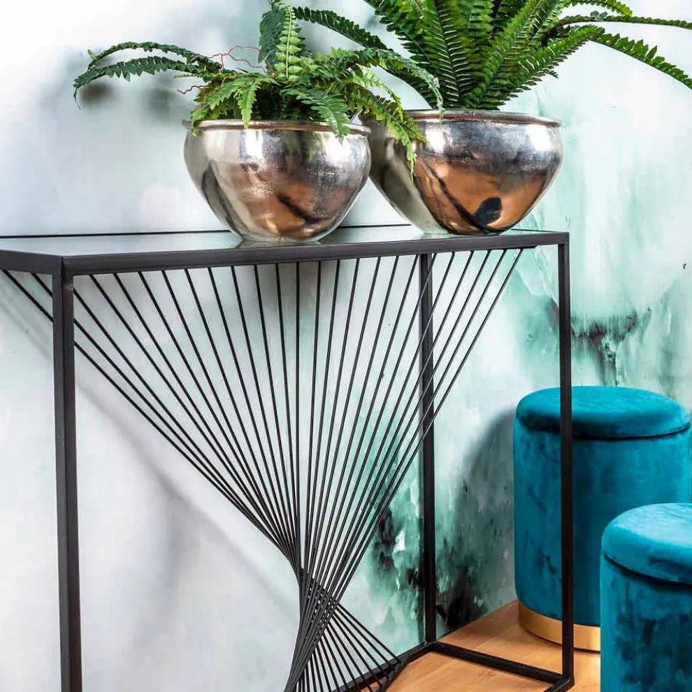 Konsole aus Stahl und Glas Modernes Design Original Spirale - Sasuke