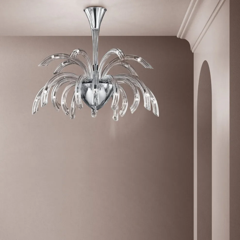 Kronleuchter 21 Lichter aus handgefertigtem venezianischem Glas und Metall - Jason