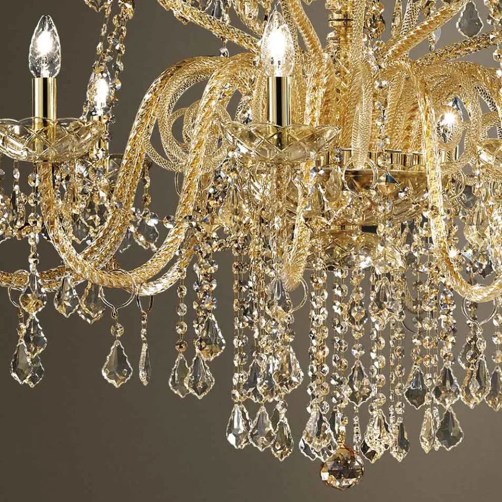 Kronleuchter 27 Lichter aus venezianischem Glas, handgefertigt in Italien - Florentiner