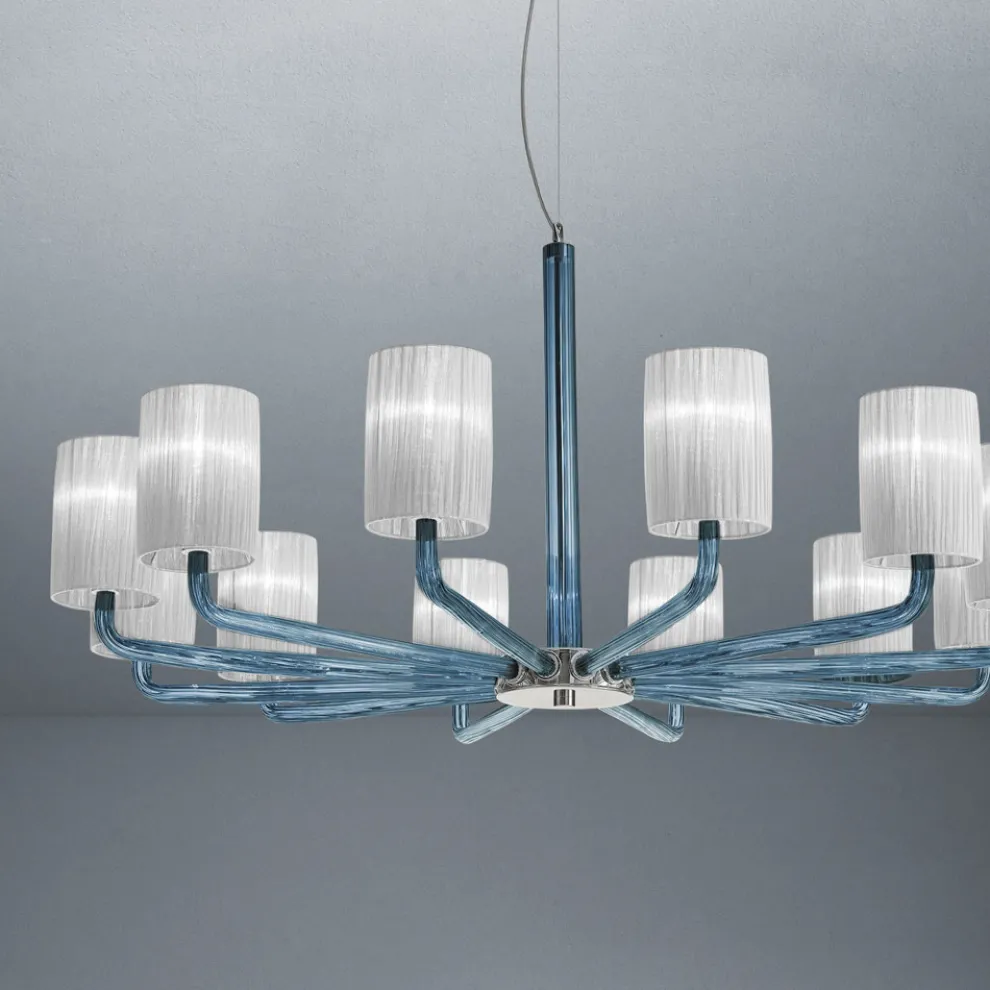 Kronleuchter aus Glas und Metall in Venedig, handgefertigt in Italien - Graham